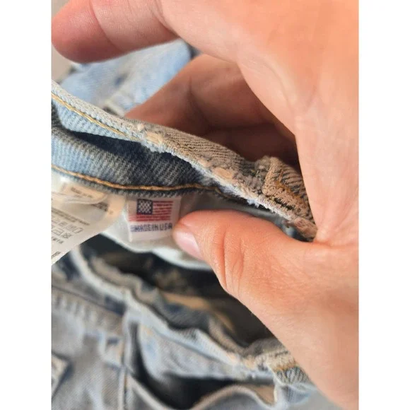 American Apparel Jeans Womens 26 Light Wash Relaxed Fit‎ Mushrooms Cactus Fray - Picture 13 of 14